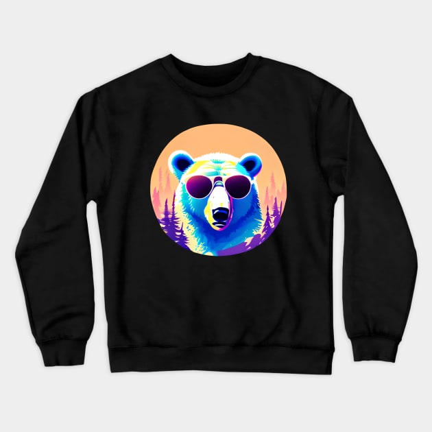 Polar Bear wearing Sunglasses Crewneck Sweatshirt by FlippinTurtles